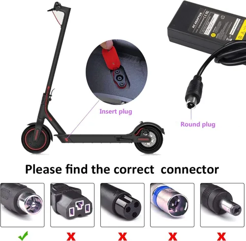 Miniatura 2 de Reemplazo para Segway Ninebot ES1 ES2 ES4, 42V 2A Cable adaptador de cargador de alimentación para Xiaomi M365, Spin, Skip, Bird, Lime-S