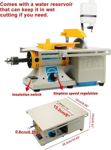 Miniatura 2 de Sierra lapidaria para cortar rocas, máquina de corte de piedra de equipo lapidario de 6 pulgadas, sierras de mesa húmedas de 110V, 10000RPM