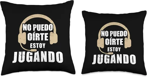 Miniatura 3 de Videojuegos gamer tienda No puedo oírte estoy jugando videojuegos para gamer Throw Pillow, 16x16, Multicolor