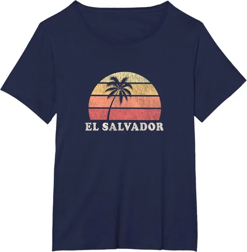 Miniatura 21 de El Salvador Vintage 70s Retro Throwback Design Camiseta, Azul