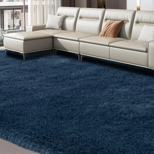 Miniatura 20 de Alfombras para dormitorio de niñas sala de estar: alfombra de área peluda de 5 x 7 para sala de juegos de niños, alfombra peluda de felpa pastel