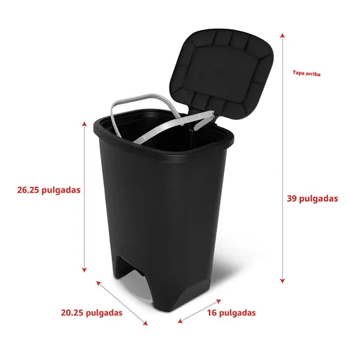 Miniatura 2 de Glad Bote de basura de 20 galones con protección contra olores Clorox Cubo de basura de plástico para cocina Manos libres con pedal de pie