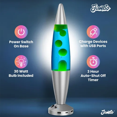 Miniatura 6 de JAMBO Hermosa lámpara de 16 pulgadas con cera, luz nocturna relajante para decoración del hogar, extra alta, lámpara de sala de estar, oficina