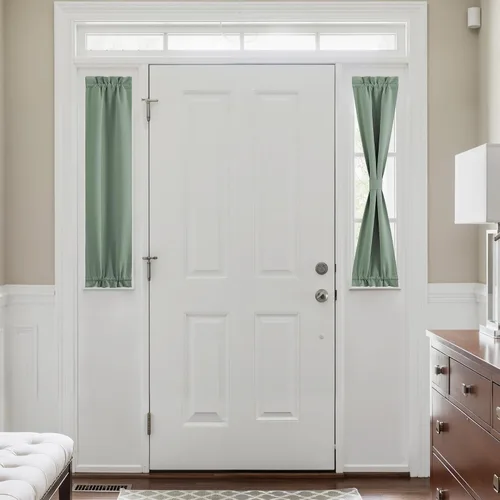 Miniatura 210 de NICETOWN Cortinas opacas unicolor con aislamiento térmico para puerta francesa, granja, oscurecimiento de habitación, puertas y ventanas de Marrón