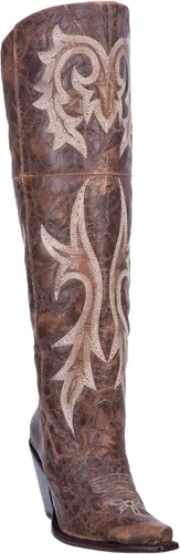 Miniatura 3 de Dan Post Botas Para Mujer Jilted Bordado Snip Toe Botas De Vestir De La Rodilla De Tacón Alto 3 "Y Más - Marrón, Marrón