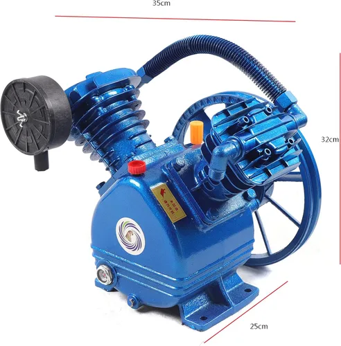 Miniatura 2 de Cabezal de bomba de compresor de aire 175PSI 3HP Cabezal de bomba de compresor de aire de doble cilindro, cabezal de compresor de aire universal