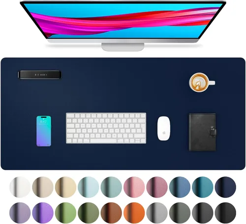 Miniatura 33 de Aothia - Protector de escritorio de cuero sintético, base para mouse, superficie antideslizante e impermeable para escribir y para laptop