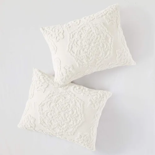 Miniatura 4 de Madison Park Laetitia - Juego de colcha ligera 100% algodón, chenilla mullida transpirable, diseño bohemio shabby chic con medallón, funda