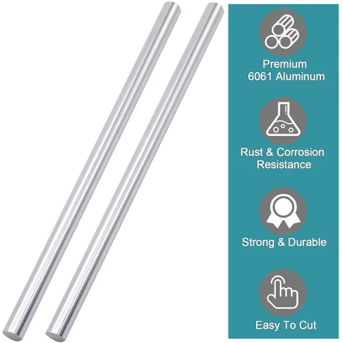 Miniatura 3 de 2 piezas 5/8 "aluminio 6061 redondo varilla 12" largo sólido T6511 torno extruido stock