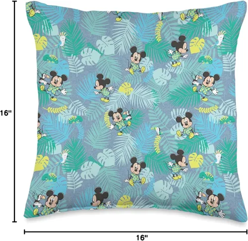 Miniatura 4 de Disney Baby Mickey Mouse - Cojín con estampado tropical (16.0 x 16.0 in), multicolor