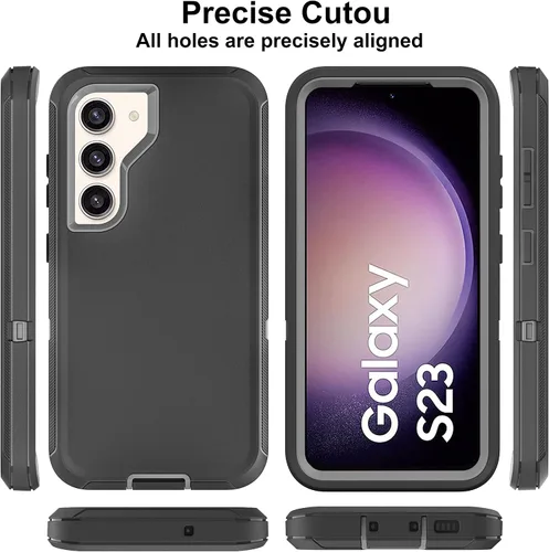 Miniatura 5 de Funda para Galaxy S23, S23 con protector de pantalla de TPU flexible autorreparable [2 paquetes], 3 en 1, funda de protección resistente a prueba