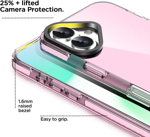 Miniatura 366 de AICase Funda protectora para iPhone 16 compatible con iPhone 16, delgada, ligera, transparente [no amarillenta] Diseño vibrante