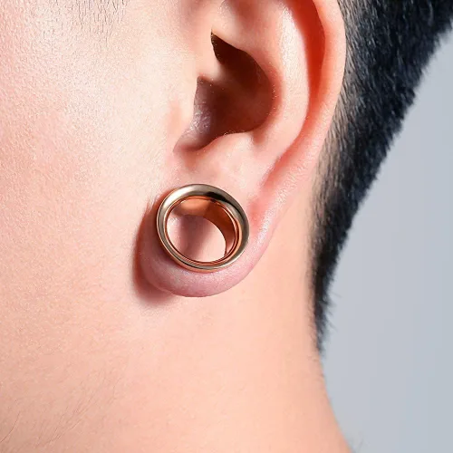 Miniatura 6 de PUNKYOUTH Juego de 14 tapones de túneles de acero inoxidable con tornillo de ajuste de tornillo expansor de piercing corporal juego de joyas