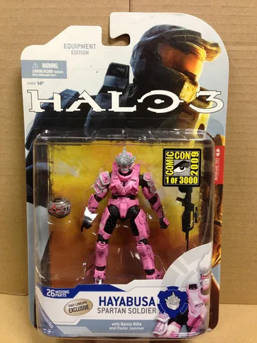 Halo 3 McFarlane Toys Series 5 (2009 Wave 2) 2009 SDCC San Diego Comic-Con Figura de acción exclusiva Rosa Hayabusa Spartan Soldier (Escopeta y
