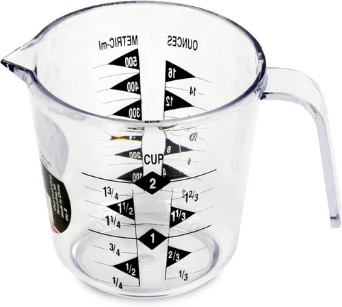 Taza de medición de plástico Chef Craft Select, 2 tazas, transparente