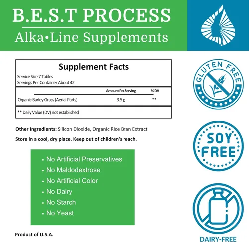 Miniatura 3 de Alka•Green Tablets Mejor Proceso Alcalino - Suplemento de hierba de cebada orgánica densa en nutrientes - Fuente natural de enzimas y aminoácidos