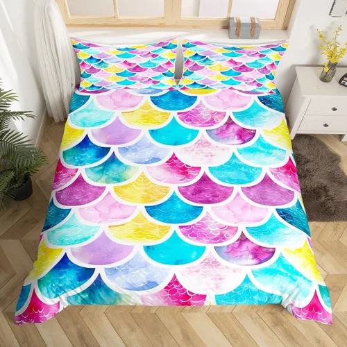 Miniatura 9 de Funda de edredón de mármol azul tamaño King, juego de ropa de cama de mármol colorido líquido abstracto, arco iris, funda de edredón de arena
