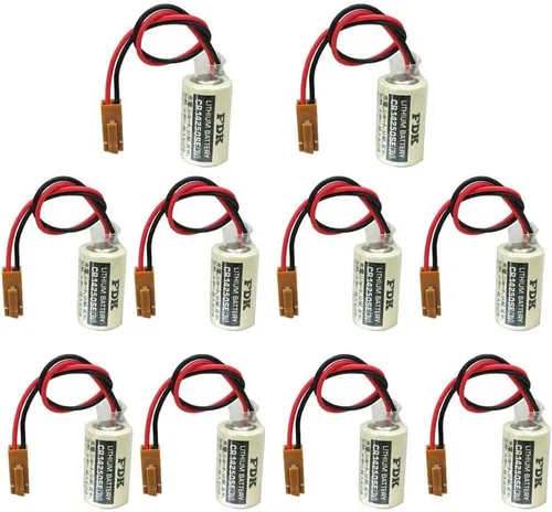 YICUAA 10 unids CR14250SE 3V PLC baterías de litio para SANYO CR14250SE batería 1747-BA fuente de alimentación de reserva con enchufe marrón