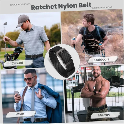 Miniatura 5 de Cinturones de trinquete de liberación rápida para hombre, cinturón de nailon reversible dos en uno para hombre casual y vestido deportivo
