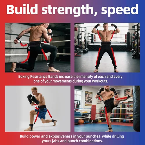 Miniatura 7 de Conjunto de bandas de resistencia para boxeo YORWHIN para equipo de entrenamiento de MMA y artes marciales, bandas de ejercicio de 150 libras
