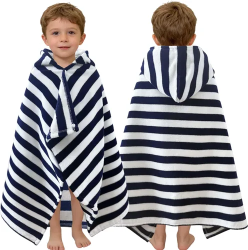 Miniatura 26 de VOOVA & MOVAS Toalla de playa con capucha para niños de 3 a 8 años, 30 x 50 pulgadas, suave, gruesa, grande, 100% algodón, absorbente para playa