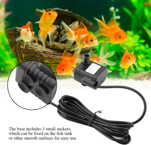 Miniatura 2 de Bomba sumergible USB, DC 5V pequeña bomba sin escobillas, mini bomba sumergible silenciosa USB fuente acuario fuente de peces circulación de agua