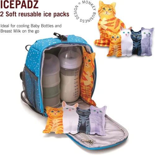 Miniatura 2 de Monkey Business Icepadz - Juego de hielo suave, bolsas de hielo reutilizables para biberones y leche materna, bolsa de hielo delgada para Icepadz