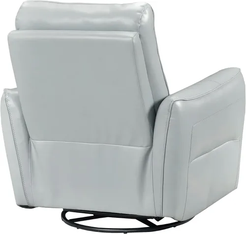 Miniatura 15 de Lexicon Silla reclinable giratoria, sillón reclinable manual de cuero de grano superior, cómodo sillón reclinable para guardería, silla reclinable