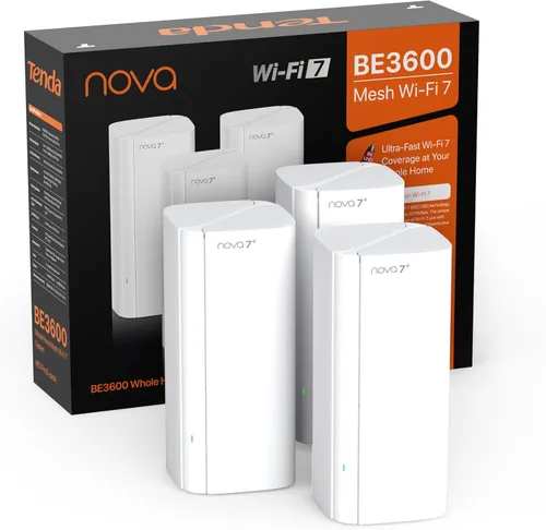 Tenda Sistema de malla WiFi 7 BE3600 – Sistema WiFi de malla de doble banda para el hogar, cubre hasta 6,600 pies cuadrados, red de malla con 1 ×