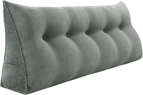 Miniatura 24 de Almohada de cuña triangular para cabecero, cojín de pana para sofá cama, respaldo grande, almohada de lectura, posicionamiento lumbar tapizado