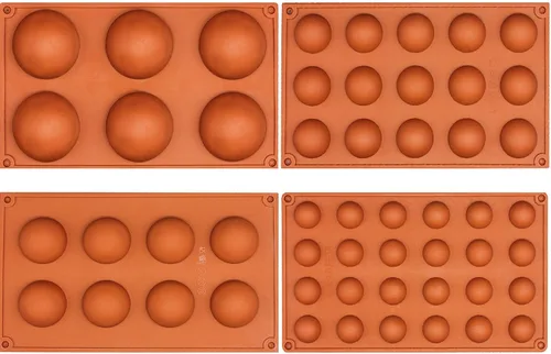 Miniatura 9 de FUNSHOWCASE Molde de silicona de medio círculo, molde para hornear bomba, para té, tamaño surtido, 4 pulgadas, hemisferio, 4 tamaños, pequeño