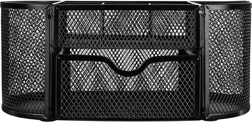 Miniatura 3 de Amazon Basics Soporte para bolígrafos y organizador de escritorio, almacenamiento de organizador de oficina, negro, 9.25 x 4.53 x 3.94 pulgadas