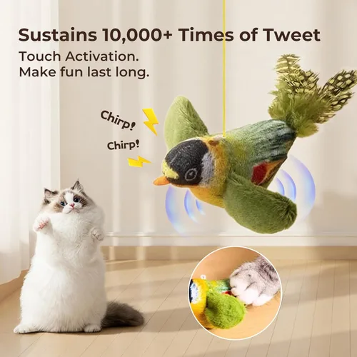 Miniatura 6 de Paquete de 2 juguetes para gatos con hierba gatera que estimulan los instintos naturales de caza de los gatos de interior, juguete interactivo