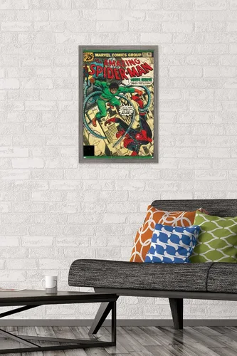 Miniatura 2 de Marvel Comics Spider-Man - Póster de pared Amazing Spider-Man #157, 22.4 pulgadas de largo x 14.7 pulgadas de ancho, versión enmarcada de madera