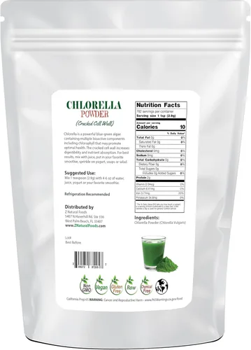 Miniatura 2 de Z Natural Foods Chlorella Powder - 5 libras - Pared celular agrietada - Increíble superalimento de algas azules y verdes para batidos, bebidas