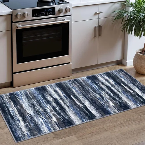 Miniatura 41 de Alfombra de pasillo moderna Lansny 2 x 6 pulgadas, alfombra de cocina lavable verde mostaza multicolor, alfombra antideslizante suave para pasillo