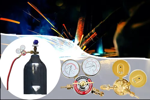 Miniatura 6 de Regulador de acetileno Soldador de gas de soldadura Medidor de gas de soldadura de acetileno para equipos de corte de antorcha CGA 510