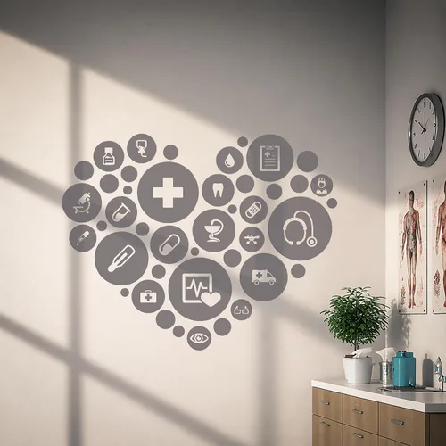 Miniatura 13 de Vinilo adhesivo de pared para oficina médica, clínica de salud, hospital, farmacia, decoración grande (g2983) (XL 45 x 58 pulgadas, negro)