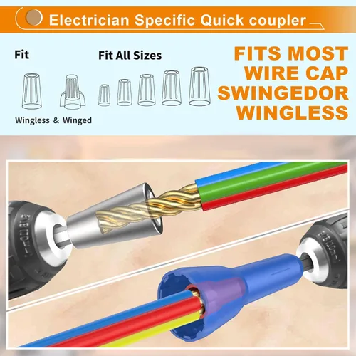 Miniatura 5 de Luckyway - Pelacables de alambre para taladro con herramienta profesional de pelado y torsión de alambre para electricistas, herramienta de torsión