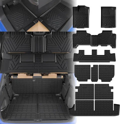 Miniatura 11 de Tapete de carga compatible con Toyota 4 Runner 2010-2024 de 7 asientos, tapete de carga para maletero, protector de asiento trasero de TPE 2023