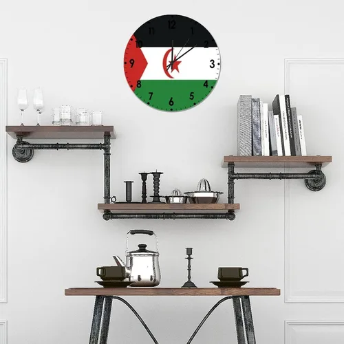 Miniatura 45 de Cheyan Reloj de pared con bandera de Canadá de 12 pulgadas, silencioso, sin tictac, de PVC, funciona con pilas, reloj redondo decorativo, regalo