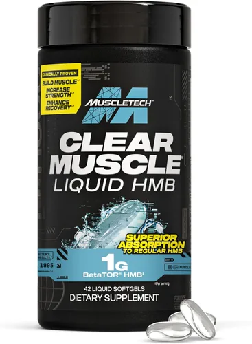 Muscletech Suplementos HMB de 1000 mg, músculo claro (42 cápsulas blandas líquidas) – HMB de mayor grado para músculo magro y recuperación–