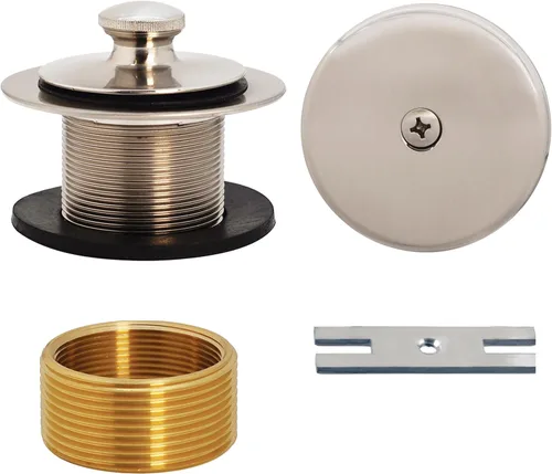 Miniatura 18 de Westbrass D941K-62 - Tapacubería de drenaje de bañera de rosca fina de 1-3/8 pulgadas con placa frontal de desbordamiento de un agujero, 1 paquete