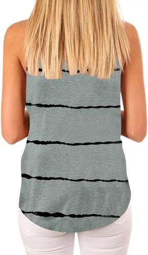 Miniatura 2 de Camisetas de mujer, sin mangas, con cuello redondo, color liso, de verano, con bolsillo