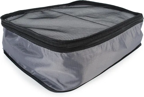 Miniatura 3 de TraveltoGO - Juego de 4 cubos de equipaje Organizadores de viaje ligeros con tapa de malla en varios tamaños, Gris oscuro