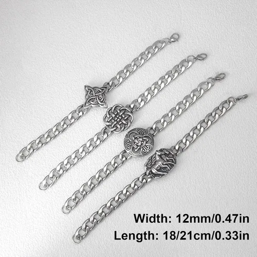 Miniatura 6 de Pulseras, pulsera de cadena de nudo de bruja vintage de moda, pulsera única de nudo de bruja en acero inoxidable de larga duración para los amantes
