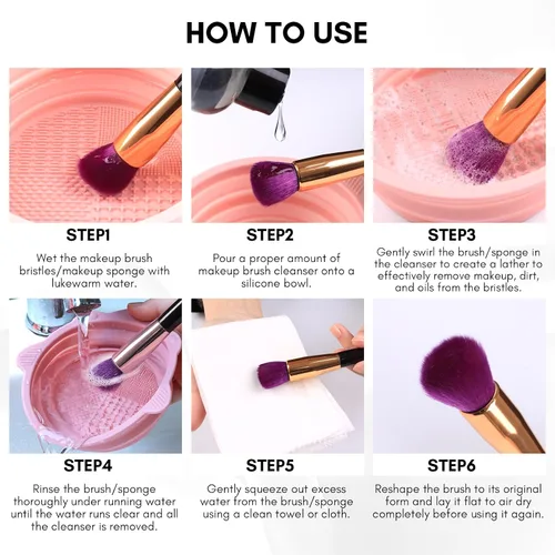 Miniatura 6 de Makartt Limpiador de brochas de maquillaje: solución de limpieza profunda para cepillos de uñas, esponjas y soplos de polvo, fórmula hipoalergénica