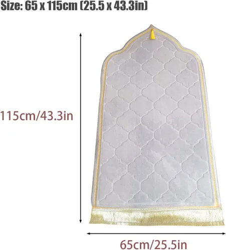 Miniatura 2 de Alfombra de oración musulmana, alfombra musulmana gruesa y suave de terciopelo, alfombra de oración musulmana portátil, alfombra de oración turca