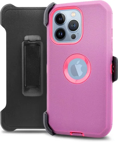 Miniatura 5 de Funda diseñada para iPhone 13 (6.1 pulgadas), protección contra caídas de cuerpo completo, clip para cinturón, funda resistente con protector