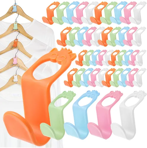 SLMT Ganchos extensores para colgar que ahorran espacio, 200 unidades, se adaptan a perchas de plástico, terciopelo, madera, alambre y resistentes,